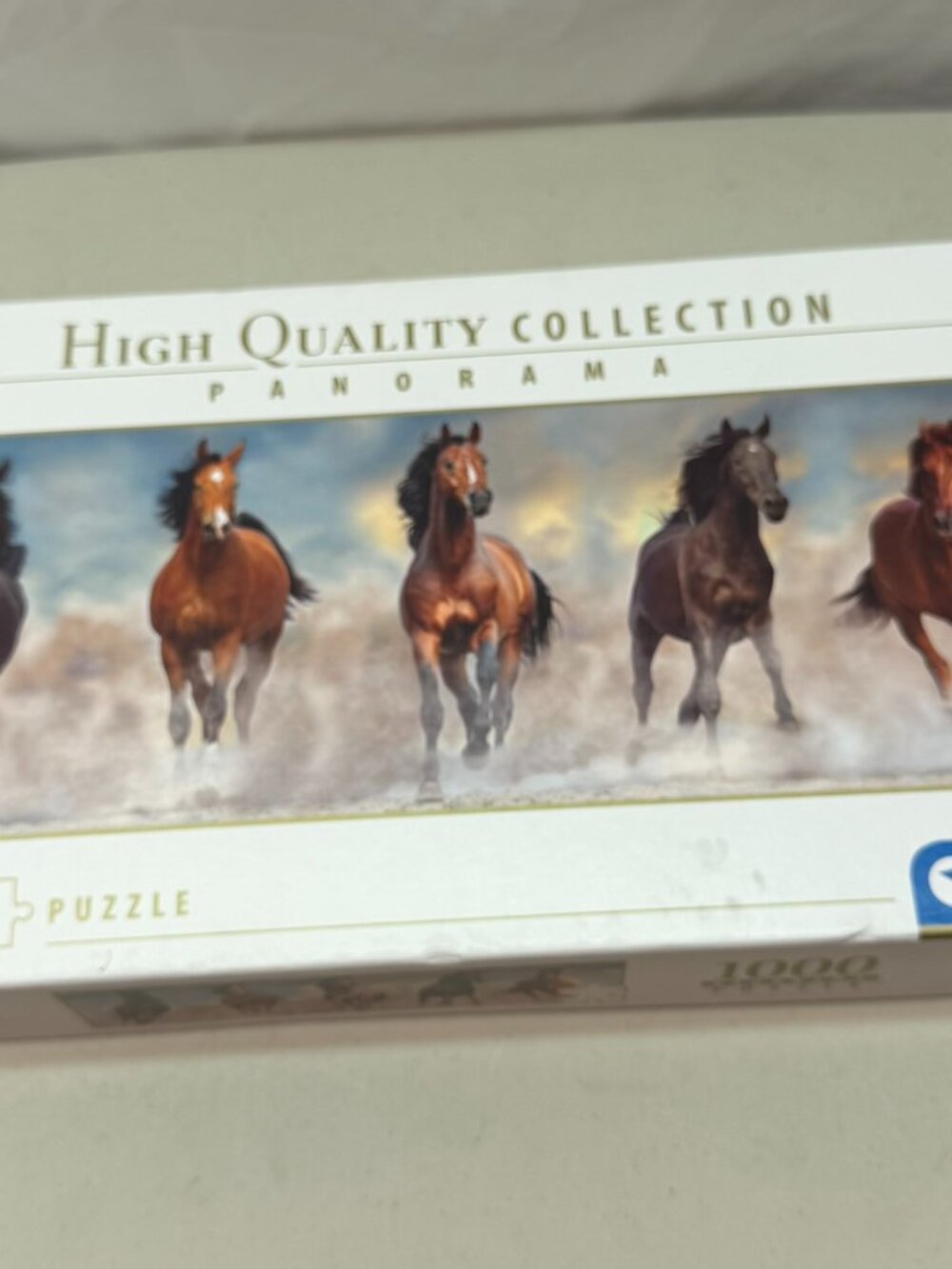 Clementoni 1000 Piece Jigsaw Puzzle HORSES Panoramic View Made In Italy Used